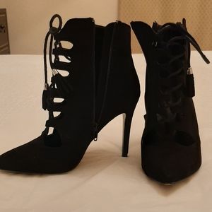 Suede high heel booties